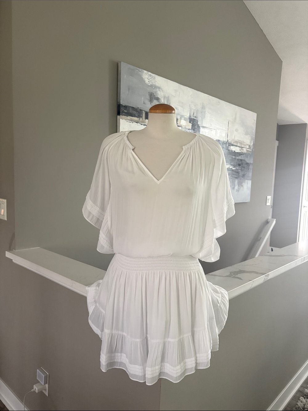 Ramy Brook White Flowy Short Dress